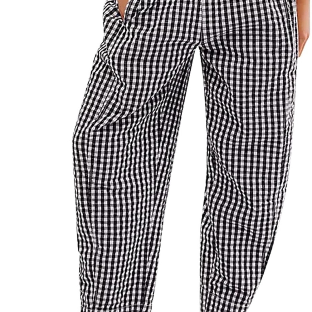 Women’s Relaxed Gingham Pants - Large